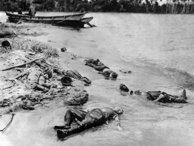 Bodies of fallen Japanese soldiers