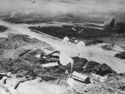 Parafrag Bombs Fall on Rabauls Vunakanau Airfield
