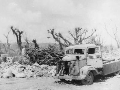1945 Okinawa Wrecked Japanese Truck
