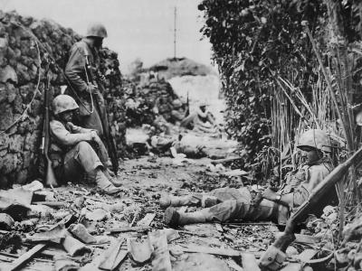6th Division Marines Resting in Suburbs of Naha Okinawa