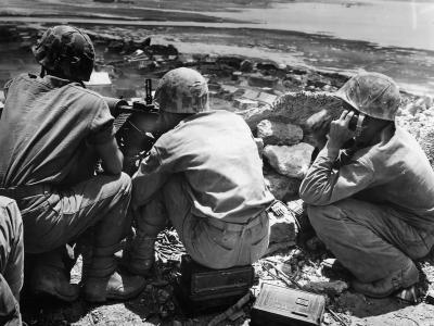 US Marine Gun Crew in Firefight near Naha Okinawa