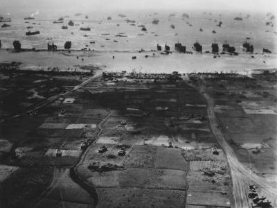 aerial view of beachhead Okinawa
