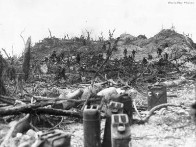 1st Division Marines Move Inland from Beachhead on Peleliu