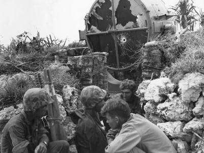 1st Division Marines in Japanese Searchlight Position