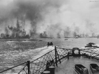 1st Marine LVTs Going Ashore 15 September 1944