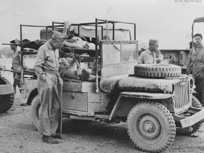 Jeep with Wounded Marines Peleliu 1944