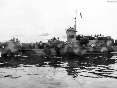 USS LCI-79 a rocket-equipped landing craft
