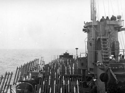 LCI(R) Rocket Battery Ready For Peleliu Invasion