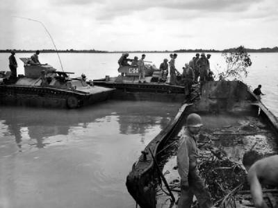 Marine LVT(A)-1 and LVT(A)-4 C14 Amtracs on Peleliu