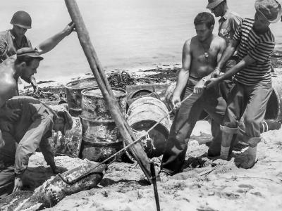 Marines Discover Japanese 50 KG Bomb Land Mine Peleliu