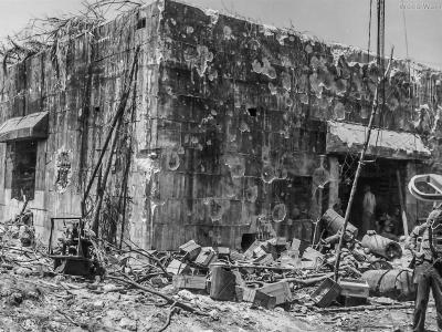 Massive Japanese Blockhouse on Peleliu 1944