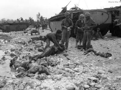 LVT Amtracs and Marine Casualty on Peleliu