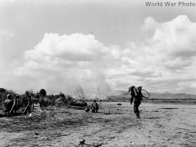 43rd Infantry Division flame thrower team