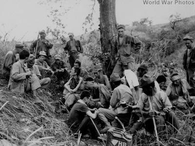 Japanese soldiers, captured by 43rd Infantry Division, Philippines 1945