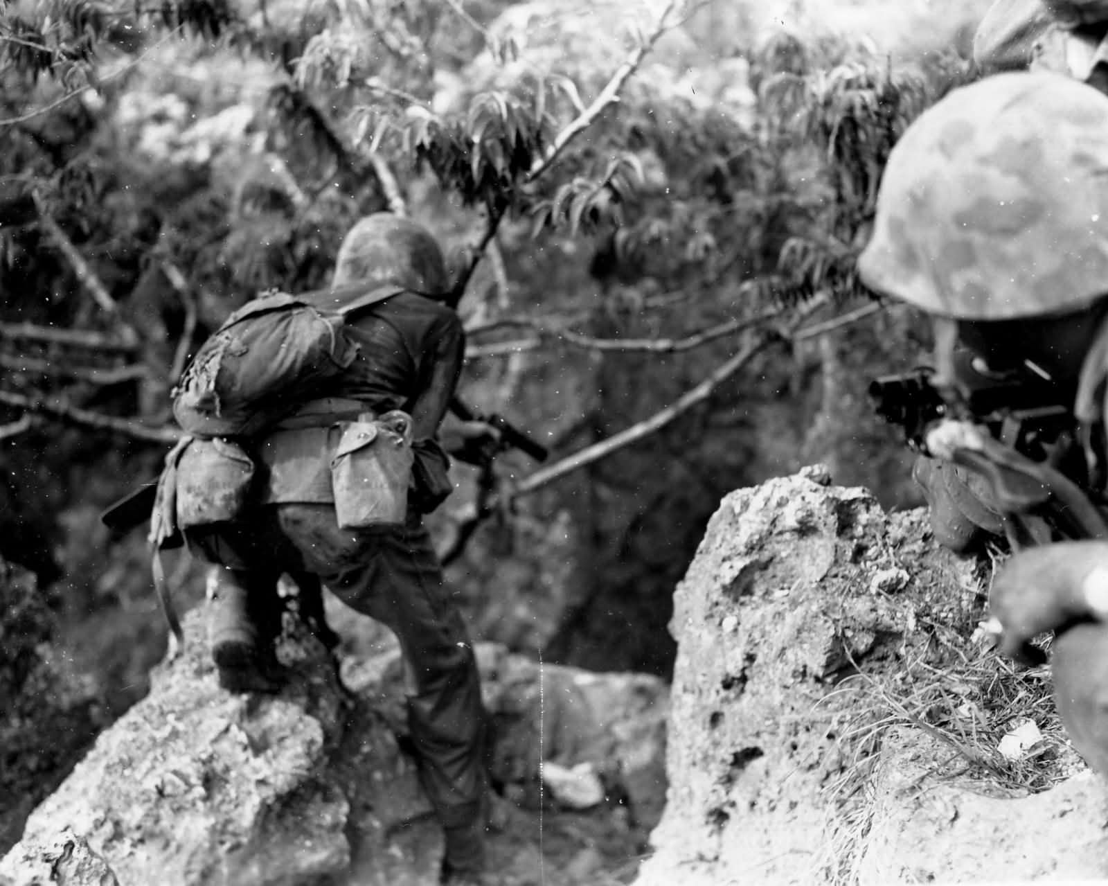 Marine Officer Clears Cave on Saipan with M1911 Colt .45