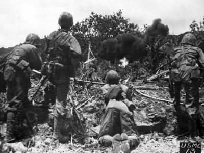 Marines In Action On Saipan 1944 Pto