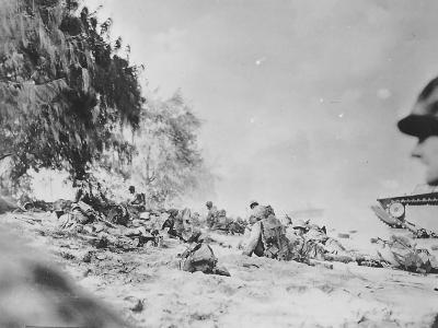 Marines in action Saipan Beach June 1944