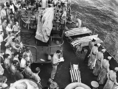US Soldiers Buried at Sea during 3rd Day of Saipan Invasion