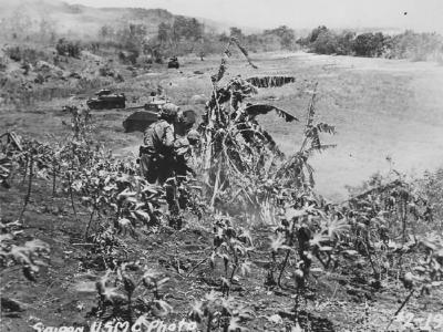 US M4 and M3 Tanks Battle of Saipan June 1944