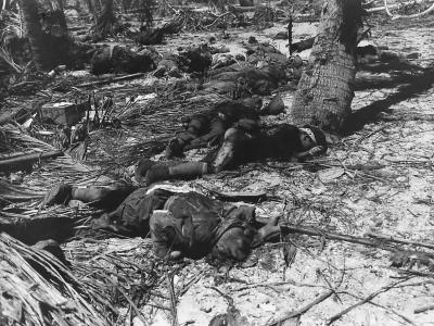 Bodies of fallen Japanese soldiers on Tarawa