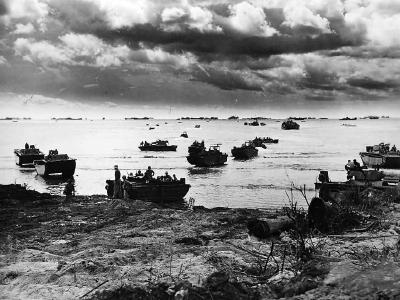 LVT Buffalos on Tinian Beachhead