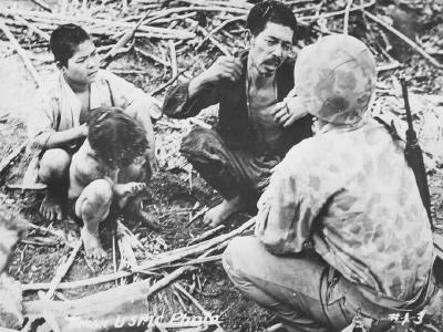 Marine and civilians Battle of Tinian 1944