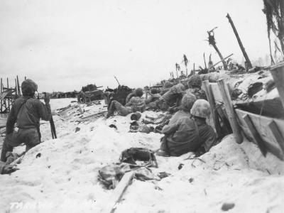Marines on Tinian Beachhead