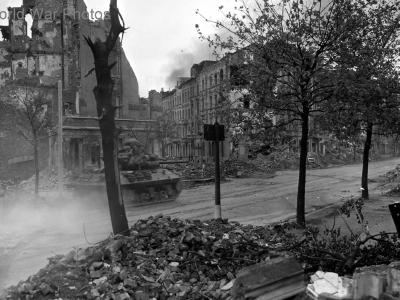 1st Army M10 in action Aachen October 1944