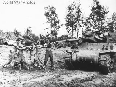 M10 from 32nd Division, 632nd Tank Destroyer Battalion at Aitape