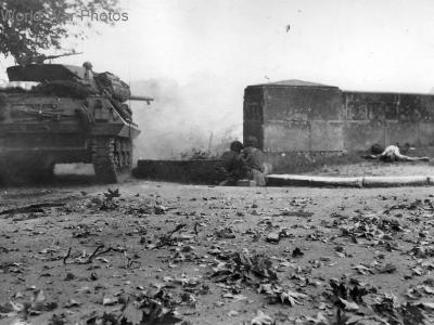 M10 fires over Seine near Paris 23 August 1944