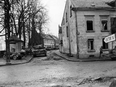 Jeep and Hellcat of the 8th Armored Division Rheinberg 6 March 1945