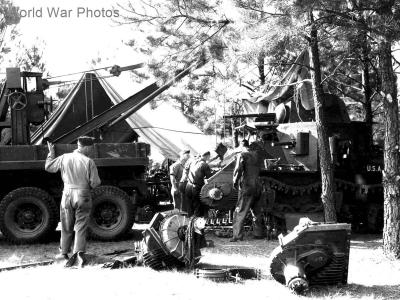Maintenance crew working on M2 medium
