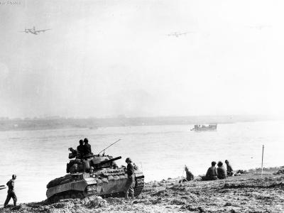 M24 of the 9th Army crossing Rhine 24 March 1945