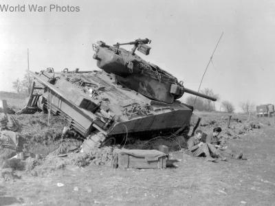 Knocked out M36B1, 1945