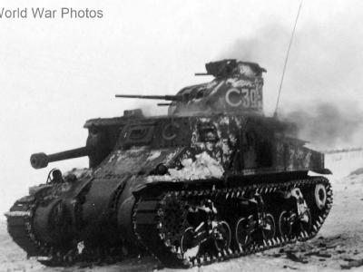 Burning Soviet M3 Lee, 1943