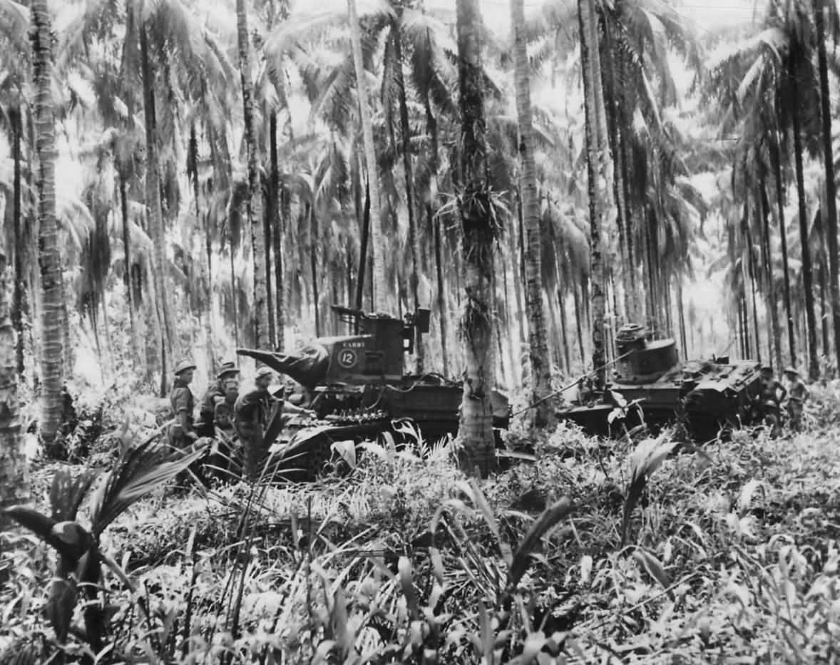 2 6 Australian Armored Regiment Mans M3 Stuart Tanks Near Buna