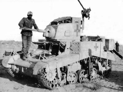 M3 Stuart tank in Afrika Korps service