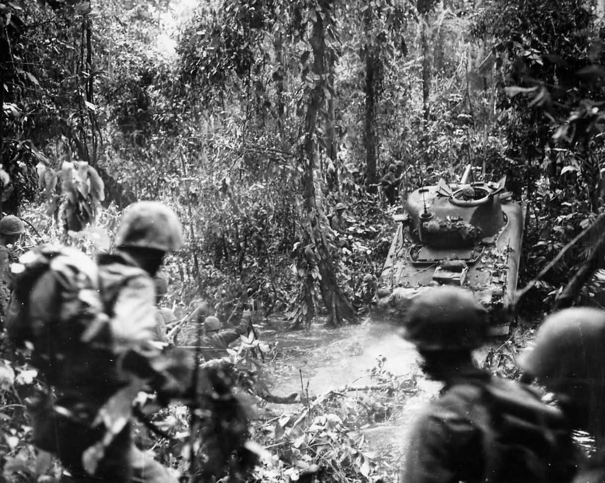 M4 Sherman Tank during Operation Dexterity at New Britain 1944
