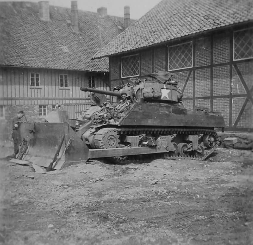 M4 Sherman Tank with Bulldozer Blade 8th Armored Division