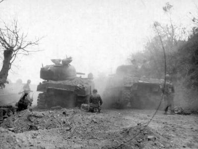 M4 Sherman tanks near Manila Philippines