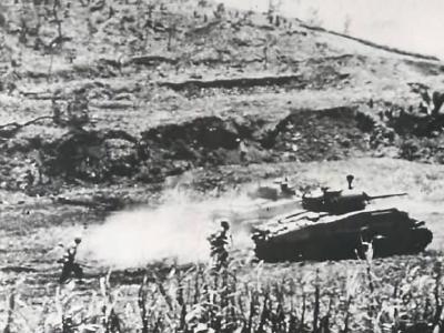 Marine M4 Sherman Tank on Okinawa 2