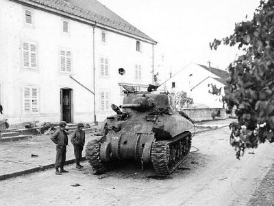 M4A1 Sherman tank destroyed