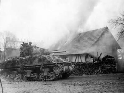 M4 Sherman of the 7th Armored Division fighting for Deekenbach Germany 1945