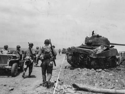 Destroyed M4 Sherman tank – Anzio, Italy 24 May 1944