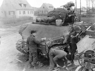 M4 Sherman tank with concrete armor