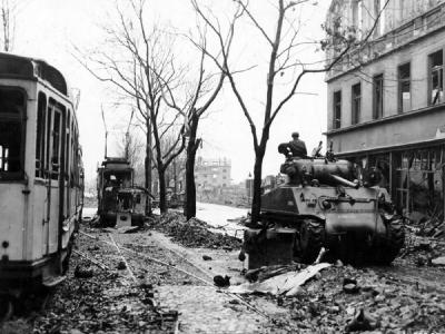 M4 Sherman tank in Cologne 1945