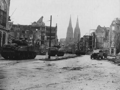 M4 Sherman tanks in Cologne 1945