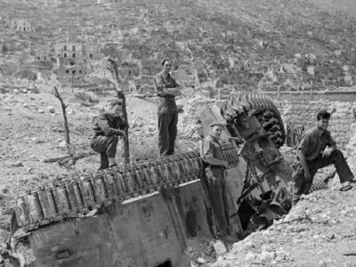 Destroyed M4 Sherman tanks