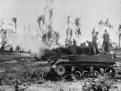 M8 Scott in action Biak 1944