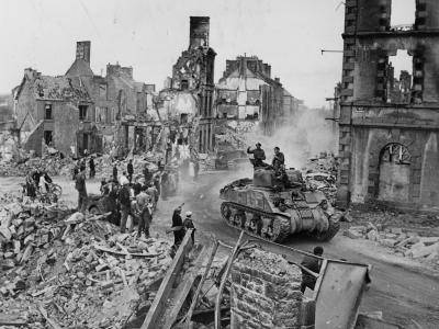 British M4 during the Battle of Falaise 8 August 1944